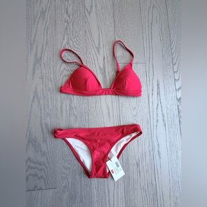 Solid and striper swimsuit S